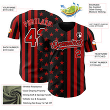 Charger l'image dans la galerie, Custom Black Red-White USA Flag Patriotic Split Stars and Stripes Authentic Baseball Jersey