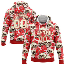 Charger l'image dans la galerie, Custom Stitched Red Cream 3D Skull Fashion Flower Sports Pullover Sweatshirt Hoodie