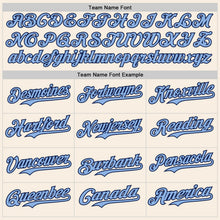 Charger l'image dans la galerie, Custom Cream Light Blue-Navy Two Tone USA Flag Sleeves Stars and Stripes Authentic Baseball Jersey