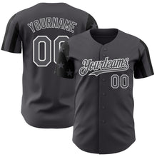 Load image into Gallery viewer, Custom Steel Gray Black-White Two Tone USA Flag Sleeves Stars and Stripes Authentic Baseball Jersey