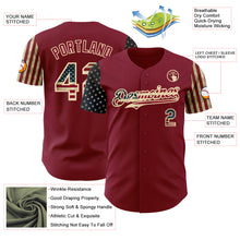 Загрузить изображение в средство просмотра галереи, Custom Crimson Vintage USA Flag-City Cream Two Tone USA Flag Sleeves Stars and Stripes Authentic Baseball Jersey