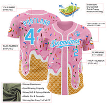 Charger l'image dans la galerie, Custom Light Pink Sky Blue-White Ice Cream Waffle Foodie Dessert Authentic Baseball Jersey