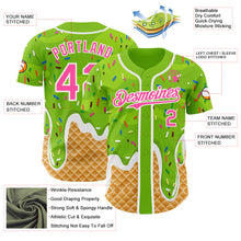 Charger l'image dans la galerie, Custom Neon Green Pink-White Ice Cream Waffle Foodie Dessert Authentic Baseball Jersey