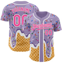 Charger l'image dans la galerie, Custom Light Purple Pink-White Ice Cream Waffle Foodie Dessert Authentic Baseball Jersey