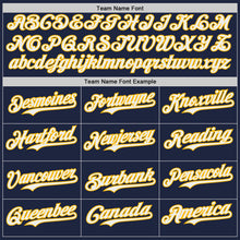 Charger l'image dans la galerie, Custom Navy White-Gold Ice Cream Waffle Foodie Dessert Authentic Baseball Jersey
