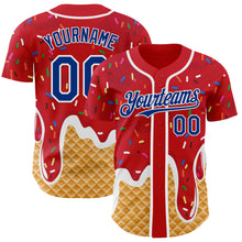 Charger l'image dans la galerie, Custom Red Royal-White Ice Cream Waffle Foodie Dessert Authentic Baseball Jersey