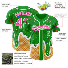 Charger l'image dans la galerie, Custom Grass Green Pink-White Ice Cream Waffle Foodie Dessert Authentic Baseball Jersey