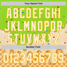 Charger l'image dans la galerie, Custom Neon Green White-Gold Ice Cream Waffle Foodie Dessert Authentic Baseball Jersey
