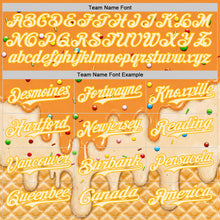 Charger l'image dans la galerie, Custom Bay Orange White-Gold Ice Cream Waffle Foodie Dessert Authentic Baseball Jersey