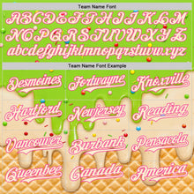Load image into Gallery viewer, Custom Neon Green Cream-Pink Ice Cream Waffle Foodie Dessert Authentic Baseball Jersey
