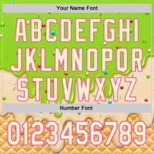 Load image into Gallery viewer, Custom Neon Green Cream-Pink Ice Cream Waffle Foodie Dessert Authentic Baseball Jersey