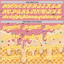 Laden Sie das Bild in den Galerie-Viewer, Custom Medium Pink Cream-Gold Ice Cream Waffle Foodie Dessert Authentic Baseball Jersey