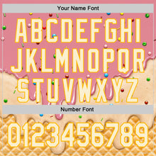 Laden Sie das Bild in den Galerie-Viewer, Custom Medium Pink Cream-Gold Ice Cream Waffle Foodie Dessert Authentic Baseball Jersey