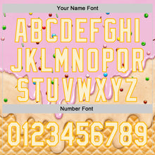 Charger l'image dans la galerie, Custom Light Pink Cream-Gold Ice Cream Waffle Foodie Dessert Authentic Baseball Jersey