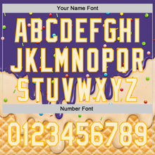Charger l'image dans la galerie, Custom Purple Cream-Gold Ice Cream Waffle Foodie Dessert Authentic Baseball Jersey