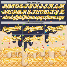 Charger l'image dans la galerie, Custom Navy Cream-Gold Ice Cream Waffle Foodie Dessert Authentic Baseball Jersey