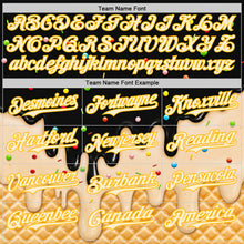Laden Sie das Bild in den Galerie-Viewer, Custom Black Cream-Gold Ice Cream Waffle Foodie Dessert Authentic Baseball Jersey