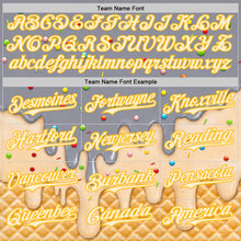 Load image into Gallery viewer, Custom Gray Cream-Gold Ice Cream Waffle Foodie Dessert Authentic Baseball Jersey