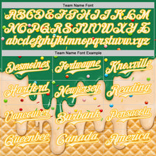 Load image into Gallery viewer, Custom Kelly Green Cream-Gold Ice Cream Waffle Foodie Dessert Authentic Baseball Jersey