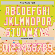Load image into Gallery viewer, Custom Neon Yellow Cream-Pink Ice Cream Waffle Foodie Dessert Authentic Baseball Jersey
