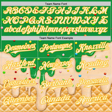 Load image into Gallery viewer, Custom Light Kelly Green Cream-Gold Ice Cream Waffle Foodie Dessert Authentic Baseball Jersey