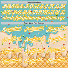 Charger l'image dans la galerie, Custom Mint Aqua Cream-Gold Ice Cream Waffle Foodie Dessert Authentic Baseball Jersey