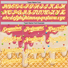 Load image into Gallery viewer, Custom Medium Red Cream-Gold Ice Cream Waffle Foodie Dessert Authentic Baseball Jersey
