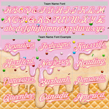 Laden Sie das Bild in den Galerie-Viewer, Custom Light Pink Cream-Pink Ice Cream Waffle Foodie Dessert Authentic Baseball Jersey