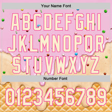 Laden Sie das Bild in den Galerie-Viewer, Custom Light Pink Cream-Pink Ice Cream Waffle Foodie Dessert Authentic Baseball Jersey