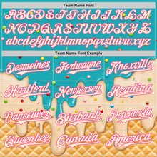 Charger l'image dans la galerie, Custom Aqua Cream-Pink Ice Cream Waffle Foodie Dessert Authentic Baseball Jersey