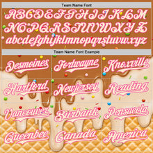 Laden Sie das Bild in den Galerie-Viewer, Custom Chocolate Brown Cream-Pink Ice Cream Waffle Foodie Dessert Authentic Baseball Jersey