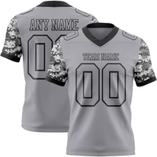 Laden Sie das Bild in den Galerie-Viewer, Custom Gray-Black Authentic Camo Two Tone Salute To Service 7V7 Flag Football Jersey