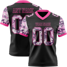 Laden Sie das Bild in den Galerie-Viewer, Custom Black-Pink Authentic Camo Two Tone Salute To Service 7V7 Flag Football Jersey