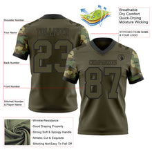 Laden Sie das Bild in den Galerie-Viewer, Custom Olive-Black Authentic Camo Two Tone Salute To Service 7V7 Flag Football Jersey