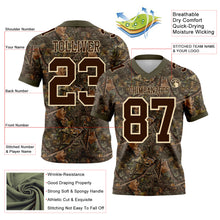 Laden Sie das Bild in den Galerie-Viewer, Custom Camo Brown Cream-Olive Authentic Woodland Camouflage Salute To Service 7V7 Flag Football Jersey