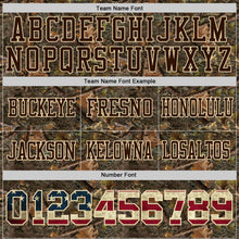 Laden Sie das Bild in den Galerie-Viewer, Custom Camo Vintage USA Flag Cream Brown-Olive Authentic Woodland Camouflage Salute To Service 7V7 Flag Football Jersey