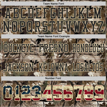 Laden Sie das Bild in den Galerie-Viewer, Custom Camo Vintage USA Flag Cream Black-Olive Authentic Woodland Camouflage Salute To Service 7V7 Flag Football Jersey