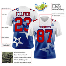 Laden Sie das Bild in den Galerie-Viewer, Custom White Red-Royal Authentic Star Gradient 7V7 Flag Football Jersey