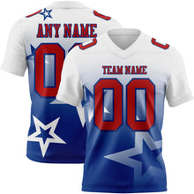 Laden Sie das Bild in den Galerie-Viewer, Custom White Red-Royal Authentic Star Gradient 7V7 Flag Football Jersey