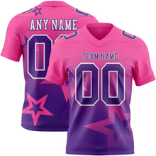 Laden Sie das Bild in den Galerie-Viewer, Custom Pink Purple-White Authentic Star Gradient 7V7 Flag Football Jersey
