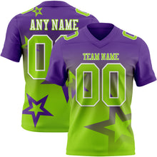 Charger l'image dans la galerie, Custom Purple Neon Green-White Authentic Star Gradient 7V7 Flag Football Jersey