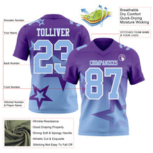 Charger l'image dans la galerie, Custom Purple Light Blue-White Authentic Star Gradient 7V7 Flag Football Jersey