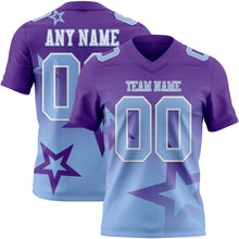 Charger l'image dans la galerie, Custom Purple Light Blue-White Authentic Star Gradient 7V7 Flag Football Jersey
