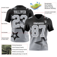 Laden Sie das Bild in den Galerie-Viewer, Custom Black Gray-White Authentic Star Gradient 7V7 Flag Football Jersey