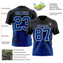 Laden Sie das Bild in den Galerie-Viewer, Custom Black Royal-White Authentic Star Gradient 7V7 Flag Football Jersey