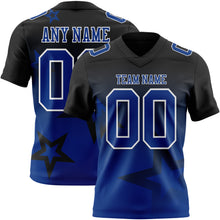 Laden Sie das Bild in den Galerie-Viewer, Custom Black Royal-White Authentic Star Gradient 7V7 Flag Football Jersey