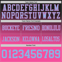 Загрузить изображение в средство просмотра галереи, Custom Black Light Blue-Pink Authentic Star Gradient 7V7 Flag Football Jersey