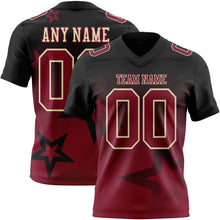 Laden Sie das Bild in den Galerie-Viewer, Custom Black Crimson-Cream Authentic Star Gradient 7V7 Flag Football Jersey