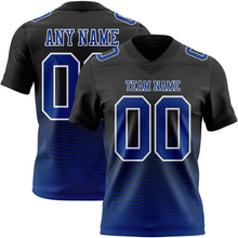 Laden Sie das Bild in den Galerie-Viewer, Custom Black Royal-White Authentic Fluid Wave Line Fade 7V7 Flag Football Jersey