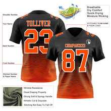 Laden Sie das Bild in den Galerie-Viewer, Custom Black Orange-White Authentic Fluid Wave Line Fade 7V7 Flag Football Jersey